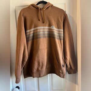 Patagonia Brown Striped Pullover Hoodie with Hood
